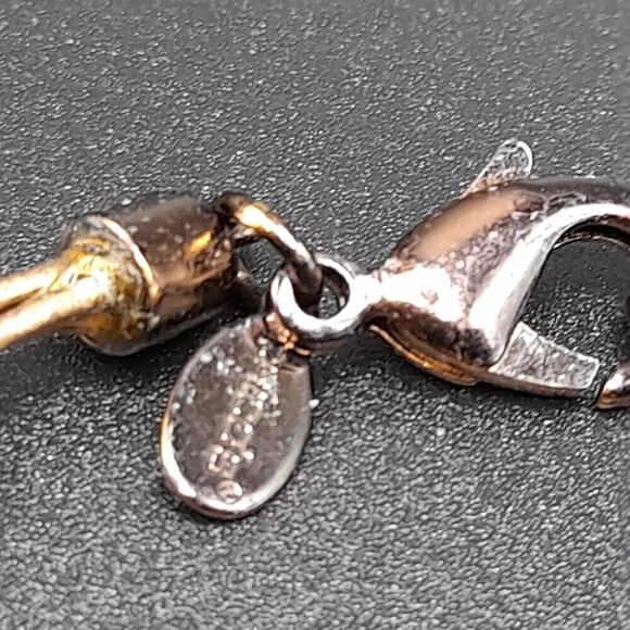 Chico's Bronze Silver Pendant Necklace Drop Earrings Set, Three Gold Cords, 20" - Picture 7 of 12